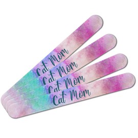 Cat Mom Colorful Double-Sided Nail File Emery Board Set 4 Pack