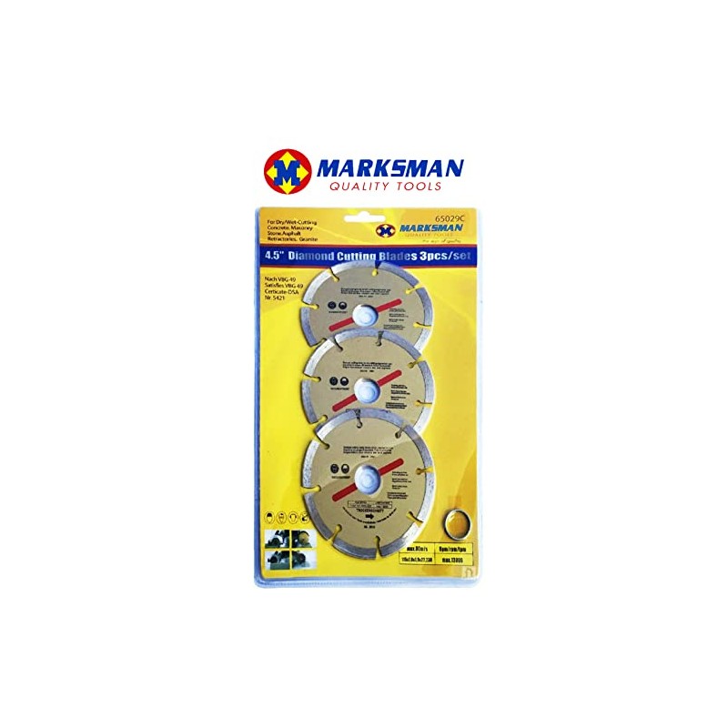 NTI 3 x MARKSMAN 4.5” Diamond Cutting 115mm Blades Disc
