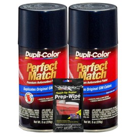Dupli-Color Dark Ming Blue Metallic Exact-Match Automotive Paint for GM Vehicles - 8 oz, Bundles with Prep Wipe (3 Items)