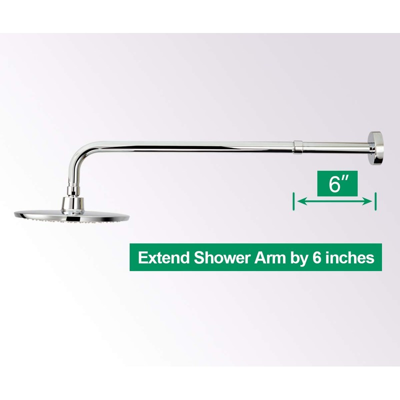 Purelux Shower Arm Extension, 6 inches Shower Head Extender Water