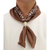 Komonee Tie Neck Ring Loop Clasp Silver Colour With Brown