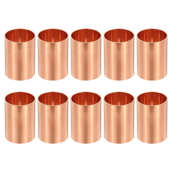 PATIKIL 1-1/4" Copper Coupling Fittings with Sweat Ends, 10 Pcs