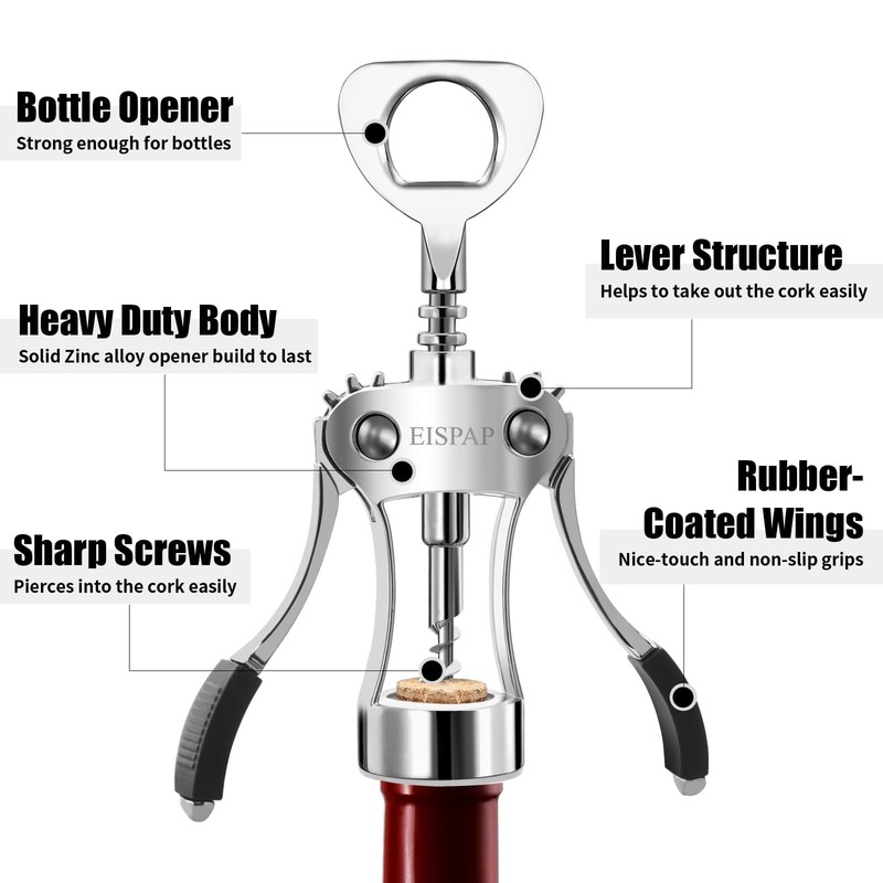 2 Pcs Powerful Wine Opener, Ergonomic Soft Touch Heavy Duty