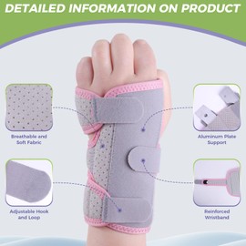 FAMJOALE Carpal Tunnel Wrist Brace Night Support, Adjustable Wrist Support with Left Hand, Carpal Tunnel Relief Wrist Splint for Work, Hand Brace for Men and Women(S)