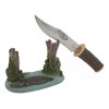 Swamp Bayou Crocodile Alligator Display With Decorative Dagger Knife Statue