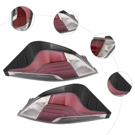 DuYouG Tail Lights For 2015 2016 2017Toyota Prius C LED Halogen Rear Lights Rear Brake Lamps Assembly Black Housing Red Clear Lens Left Driver Side & Right Passenger Side (LH+RH) Pair Set