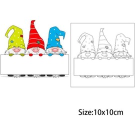 Message Board Gnome Cutting Dies for Card Making，Cutting Dies Cut Stencils for DIY Scrapbooking Photo Album Decorative Embossing Paper Dies for Card Making Templated