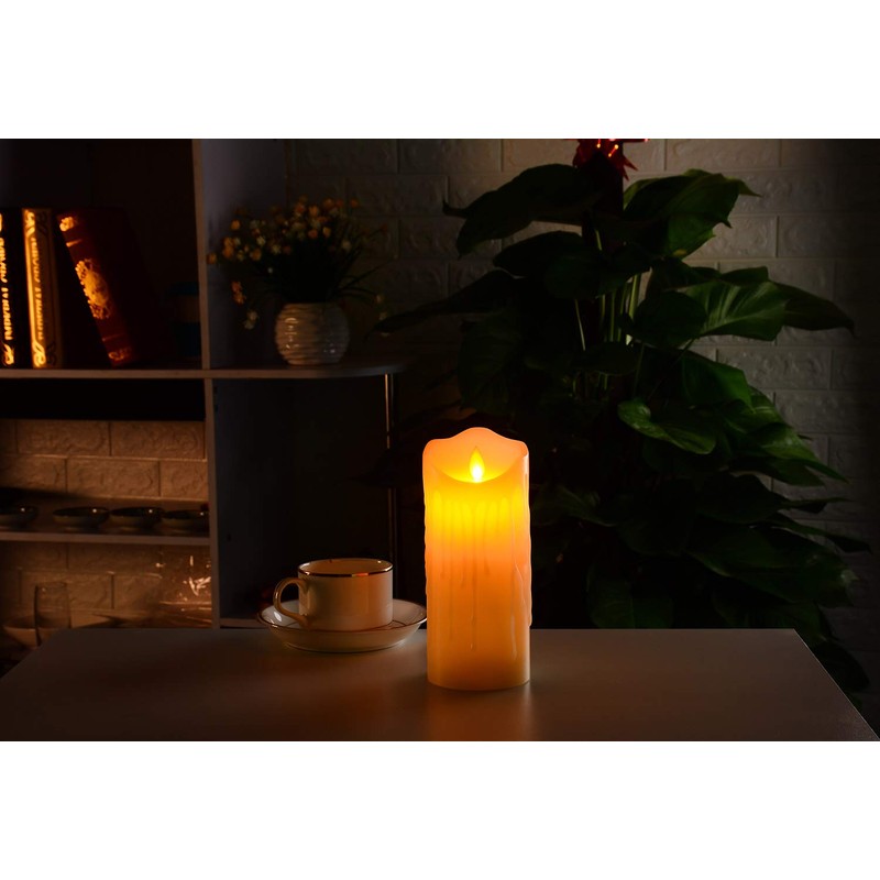 Flameless Candles with 10 Key Remote Timer Flickering Tear Wave