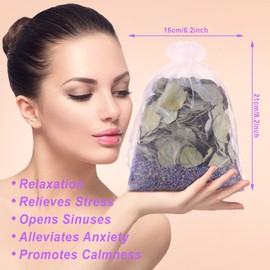 3 Set Dried Eucalyptus Lavender Shower Bath Pouches Eucalyptus Leaves Sachet Bags for Shower Preserved Natural Real Eucalyptus Leaves Lavender for Relaxation and Anxiety Relief