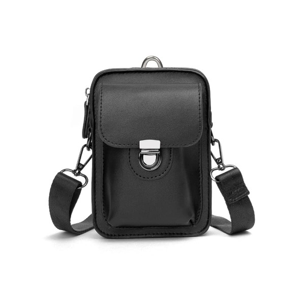 Whatna 6017 Men's Leather Mini Shoulder Bag, Pochette 4-Way Crossbody