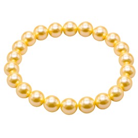 Amazing Gemstone Yellow Pearl Bracelet for Women Men's Gifts - Protection Healing Crystal Bracelet - 8mm Gemstone Beaded Stretchable Bracelet Pulseras Para Hombres Mujer Stocking Stuffers