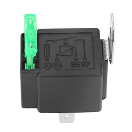 4-Pin DC 12V 30A Automotive Fused Relay Motorcycle Car Closer Contacts Fused Relay On/Off With Bracket (Black)