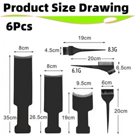 Jindizi 6pcs Hair Coloring Tools Hair Dye Coloring Tool Hair Coloring Kit Plastic （Black）