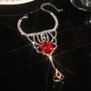 Wiwpar Boho Red Crystal Rhinestone Flower Layered Hand Harness Slave