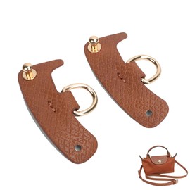 Hayaww Pack of 2 Shoulder Strap Adapters Bag Strap Accessories Collar Buckles Adapter Shoulder Strap Made of Leather for Mini Bags Mini Bag Straps Shoulder Strap for Longchamp Bag Women (B)