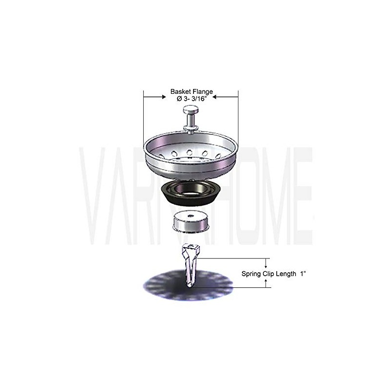 VARNAHOME Kitchen Sink Basket Strainer Replacement for US Standard Drains