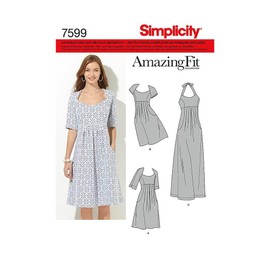 Simplicity 1800 Misses' and Plus Size Amazing Fit Dress Sewing Pattern, Size BB (20W-28W)