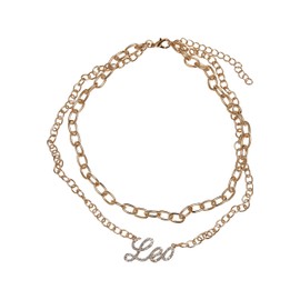 Urban Classics Unisex Necklace with Zodiac Sign Pendant, Men and Women Jewellery, Fashion Jewellery Chain, Double Row, in 12 Variations, Length 38 cm, Metal, No Gemstone