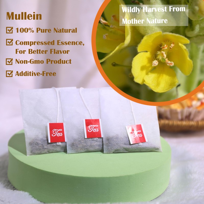 TEARELAE - Mullein Tea Bags For Lungs - 2.65 oz/75g