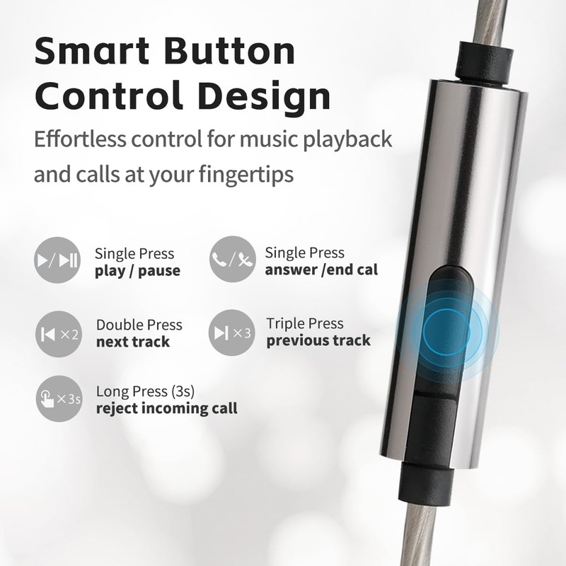 SIVGA SM100 Wired Earbuds with Mic, Zinc Alloy HiFi IEM