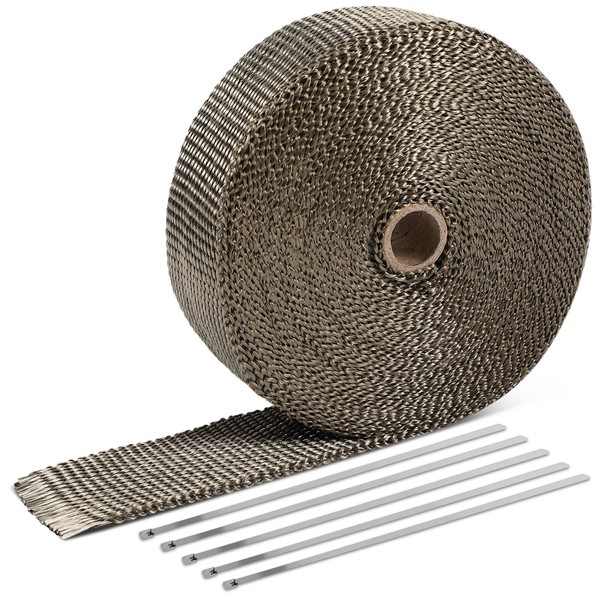 Auto Dynasty Exhaust Header Heat Wraps Roll with 5 Steel