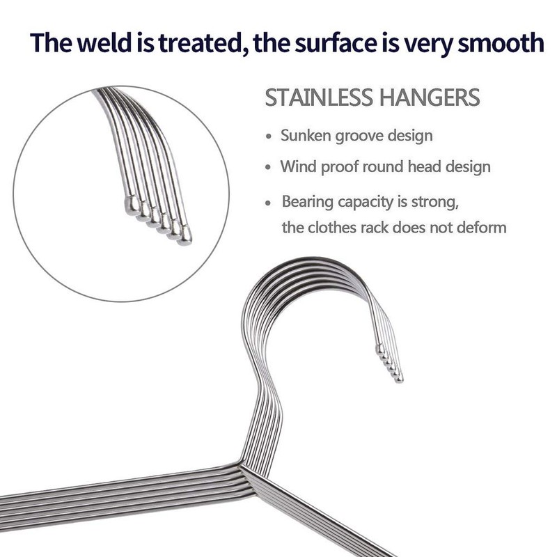 FSUTEG 40-Pack Heavy-Duty Stainless Steel Hangers – 15lb Capacity, Rustproof