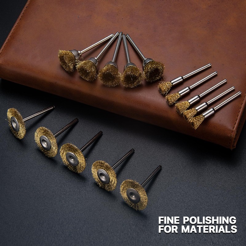 EASYIKI 30 Pieces Copper Wire Brushes, Wire Brush Wheel, Copper