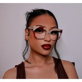 VOOGLAM Stylish Rectangle Blue light Blocking Glasses for Women Anti UV Eyestrain Eyewear Terrie GWA072828-03