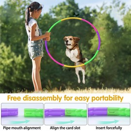 BNGXR Hula Hoop for Children with Skipping Rope, 8-Piece Removable Hula Hoop, The Fitness Hula Hoop, Hula Hoop Children from 4 Years, for Fitness, Gymnastics, Dance, Yoga