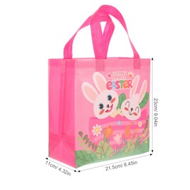 JOINPAYA 4pcs Easter Tote Bags: Reusable Bag Bunny Easter Egg Hunt Party Treat Pouches Non-Woven for Festival Present Handheld Candy Packaging