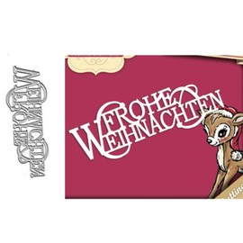 Christmas Metal Die Cuts, Merry Christmas Word Cedar Ball Bowtie Flower Maple Leaf Cutting Dies Cut Stencils for DIY Scrapbooking Album Decora Embossing Card Making (FW Letter)