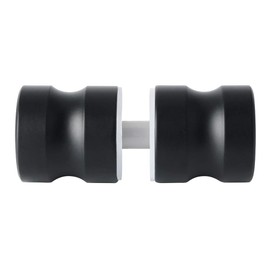 Mooche Solid SUS304 Stainless Steel Shower Glass Door Handle, 3 cm Door Knob Front Door, Button Round Back-to-Back Pull Hardware Replacement Parts, Black
