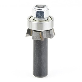 Amana Tool - 47406 Carbide Tipped 4 Wing Single Bevel Trim Cutter Assembly 15 Deg x 1"