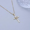 Eesphy Cross Heart Necklace, 18K Gold Plated Crystal Pendant for
