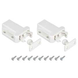 uxcell Push Latch Touch Latch 2Pcs Push to Open Door Latch Rebound Self-Locking Latches for Drawer Door, White