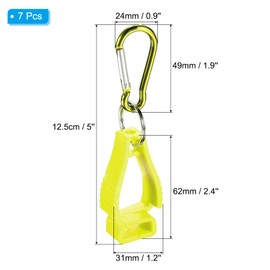 PATIKIL Glove Clips, 7 Pack Gloves Holder Clip Glove Belt Keeper Work Gloves Grabber Helmet Hanger for Construction Worker, Yellow