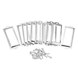 sourcing map Pack of 10 Metal File Name Cards Frame for Office Replacement Silver Tone 83 x 30 mm
