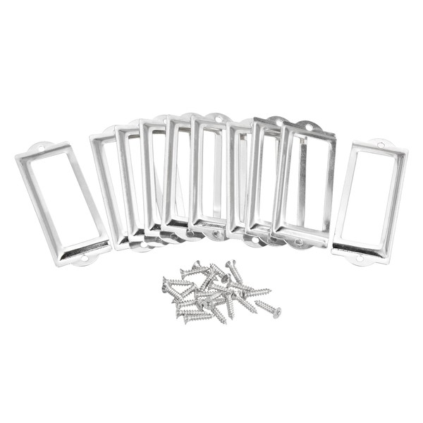 sourcing map Pack of 10 Metal File Name Cards Frame