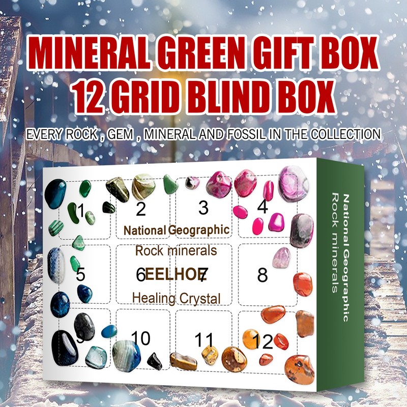 Healing Stones Advent Calendar 24 Grids Improve Creativity Christmas Advent