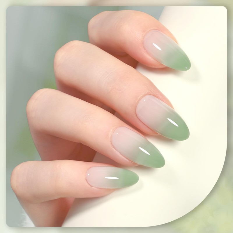GAOY Jelly Gel Nail Polish, 16ml Sheer Green Translucent Soak