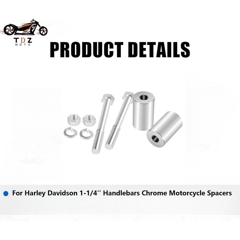 TDZ 2'' Inch Rise Handlebar Risers Extension For Harley 1-1/4''