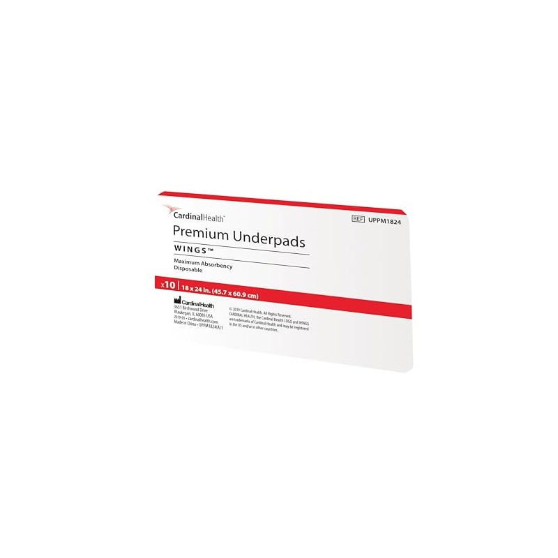 Cardinal Health™ Premium Underpad, Wings™ Maximum Absorbency, Teal, 31 x