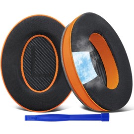 SoloWIT Ear Pads Cushions Replacement, Earpads for Bose QuietComfort 35 (QC35) and Quiet Comfort 35 II (QC35 II) Over-Ear Headphones, Softer Leather, Noise Isolation Foam - CG Orange