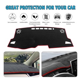 HEDAQI Dash Cover for Toyota Corolla 2019-2024, Dashboard Cover Mat for Corolla 2019 2021 2022 2023 2024 Non-Slip Sunshield Protector Dash Cover Mat, Red Edge