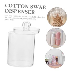 STOBAZA 4pcs Cotton Swab Dispenser Organizers with Lid Compact Bathroom Jars for Cotton and Swabs Smooth for Easy Cleaning for Makeup and Bathroom Storage