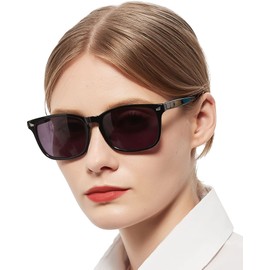 MARE AZZURO Reading Sunglasses Women 1.0 Large Square Outdoor Sun Readers 1.00 1.25 1.50 1.75 2.00 2.25 2.50 2.75 3.00 3.50 4.00 (Black, 100)