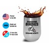 Badminton Silver Edition Wine Tumbler 12oz - Smashing birdies breaking