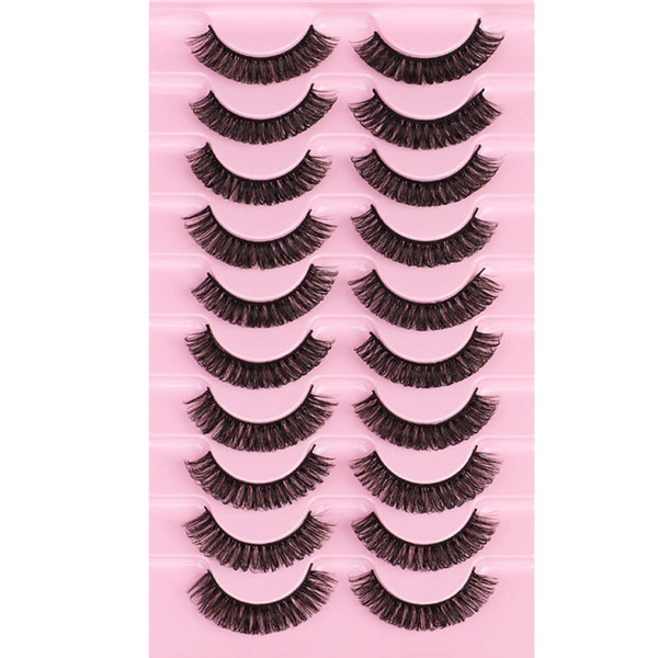 Eyelashes Russian Strip Lashes Natural Fluffy Wispy D Curly Effect