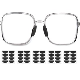 HARFINGTON 5 Pairs Eyeglass Nose Pads Soft Foam Anti Slip Glass Nose Pads Adjustable Non-Slip 1.8mm Self-Adhesive D-shaped Glasses Nose Pads for Plastic Frames Glasses Sunglasses, Black