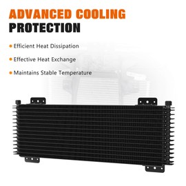 SINTLY LPD47391 Low Pressure Drop 40k Transmission Oil Cooler Black Kit Compatible with Heavy Duty 40,000 GVW Max with Mounting Hardware
